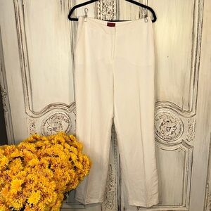 212 Collection Flat Front Linen Blend Trousers Classic Old Money Level